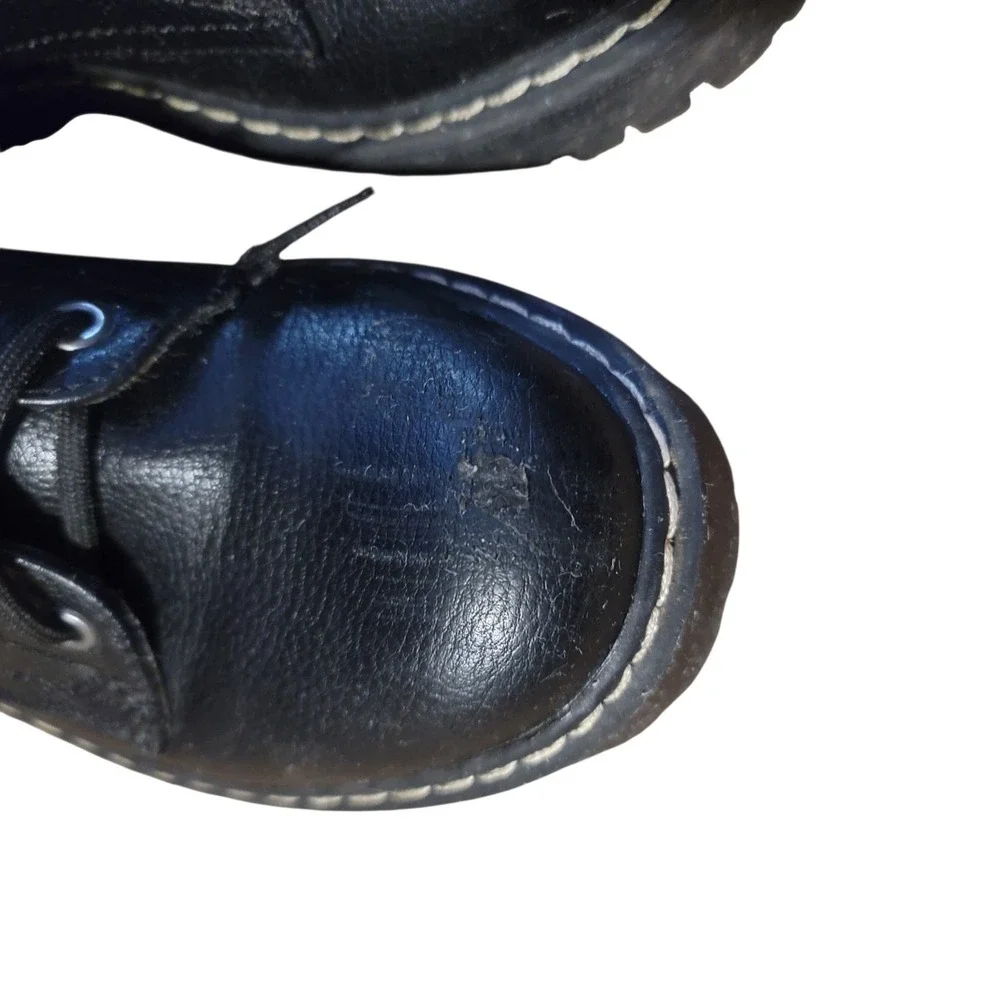 Sincerely Jules Harley 2 Black Leather Ankle Combat Boots Lace/Zip Up‎ Sz 7M - Picture 4 of 10